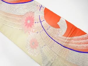 アンティーク　束ね熨斗に菊模様織出し暈し袋帯（材料）